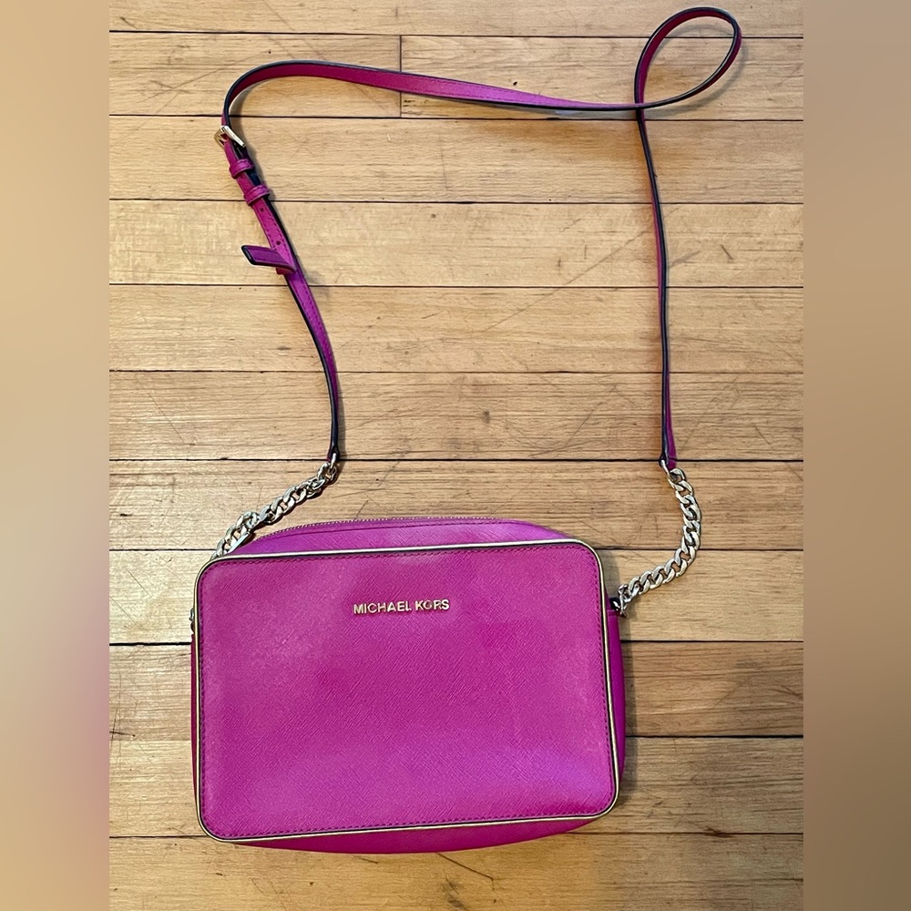 Authentic Hot Pink Michael Kors Cross Body Bag